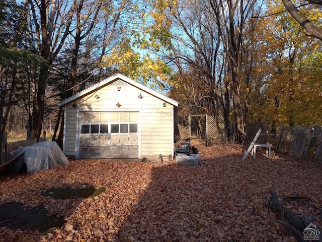 view of outdoor structure featuring a garage