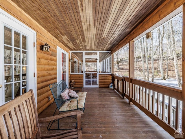 deck featuring covered porch