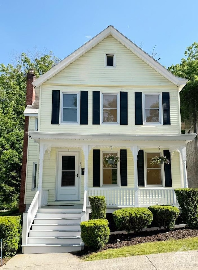 view of front of house featuring covered porch