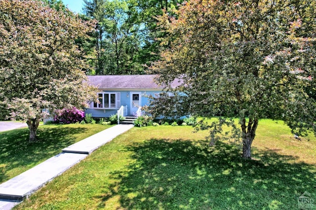 view of front of property with a front yard