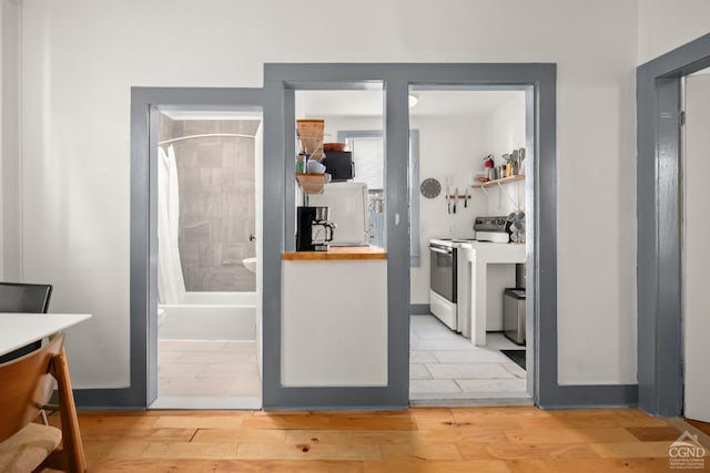 interior space featuring light wood-type flooring