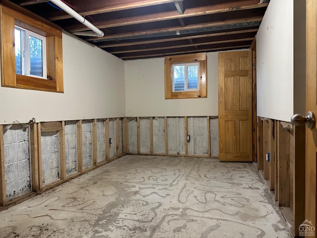 basement featuring a wealth of natural light