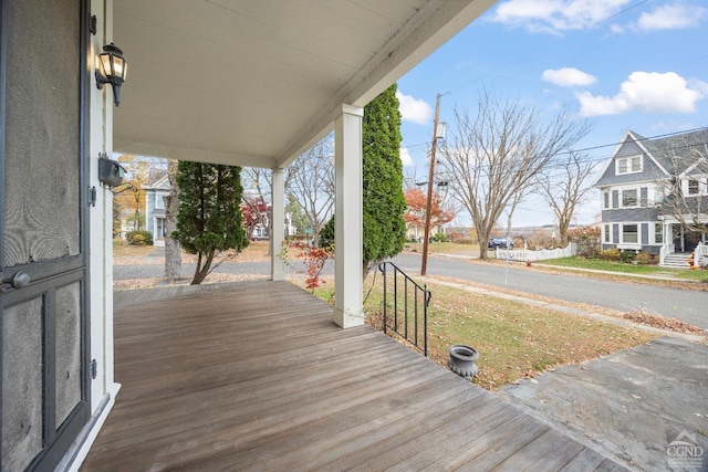 deck featuring a porch