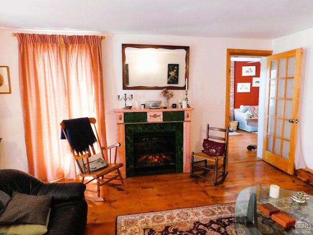 living room featuring hardwood / wood-style flooring