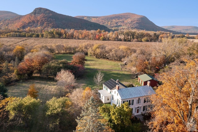 view of mountain feature with a rural view