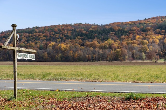 view of mountain feature featuring a rural view