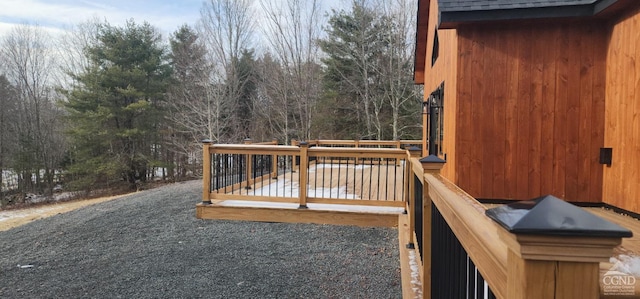 view of yard featuring a wooden deck