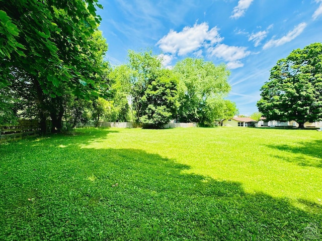 view of yard with fence