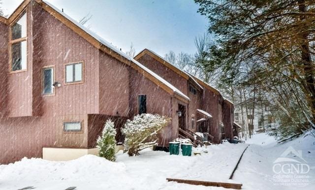 view of snow covered exterior