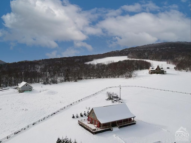 view of snowy aerial view