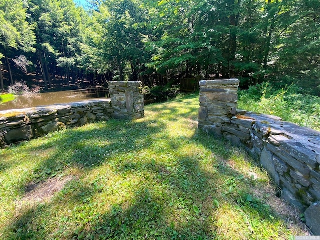 view of yard featuring a water view