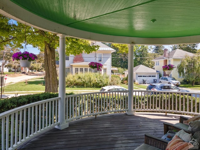 wooden deck featuring covered porch