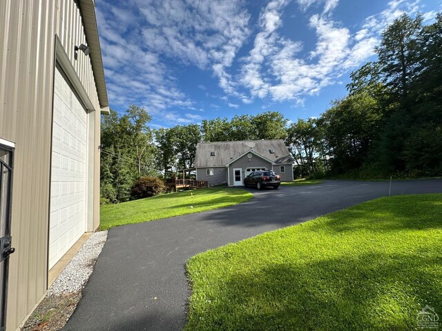 exterior space with a garage