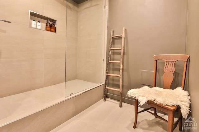 bathroom featuring tile patterned flooring