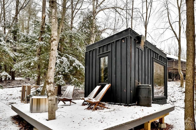 view of snow covered structure