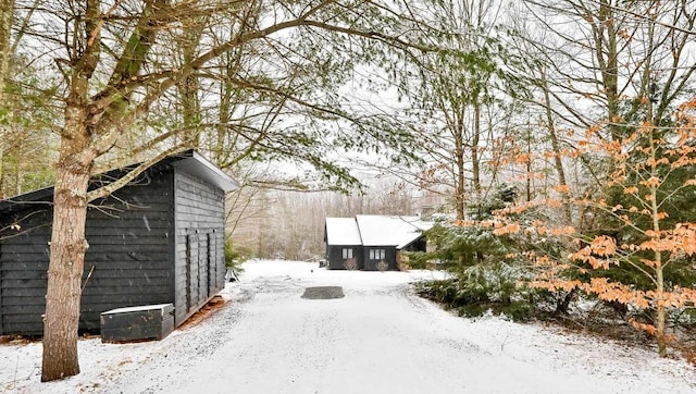 view of snow covered exterior