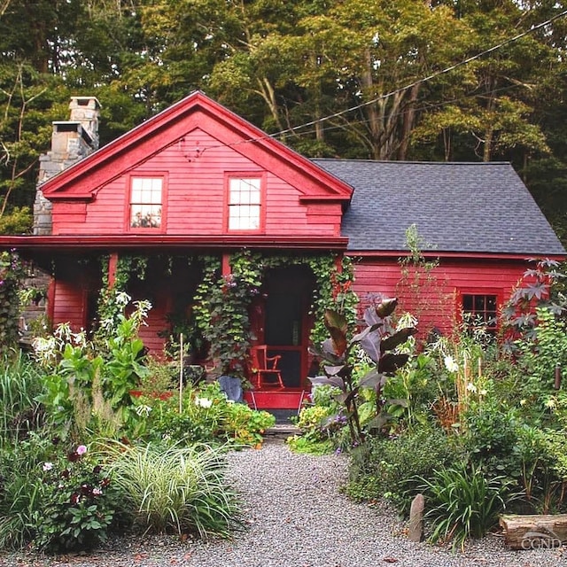 view of log home