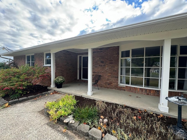 exterior space with a porch