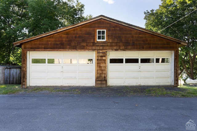 view of garage