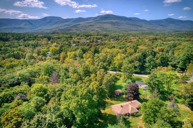 aerial view with a mountain view