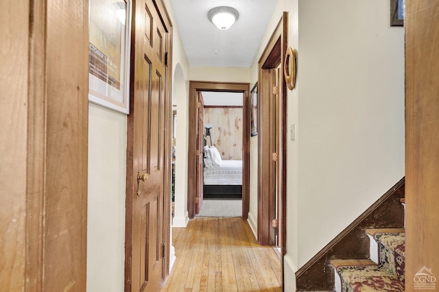 corridor featuring light hardwood / wood-style floors