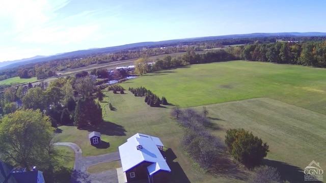 aerial view with a rural view