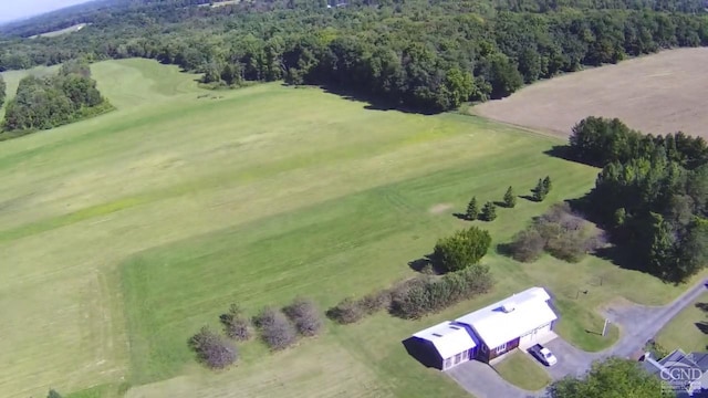 drone / aerial view with a rural view