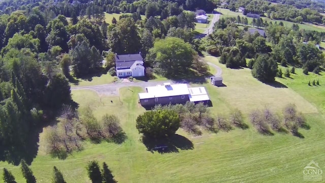 drone / aerial view featuring a rural view