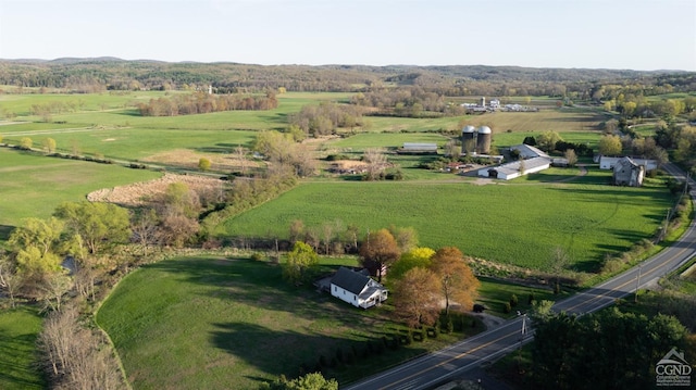bird's eye view featuring a rural view