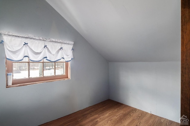 bonus room featuring lofted ceiling and wood finished floors