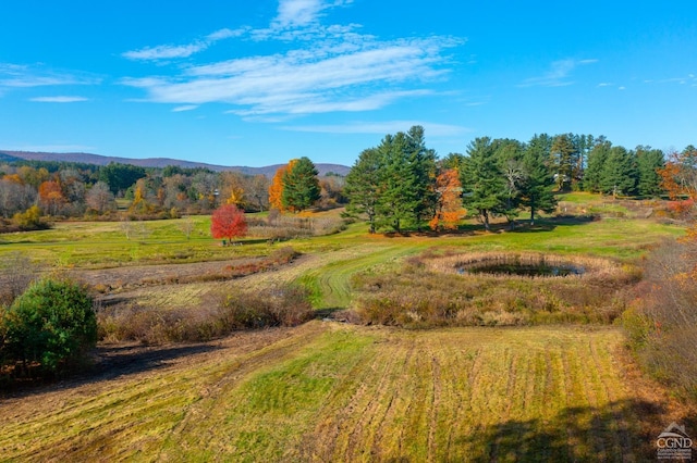 mountain view featuring a rural view