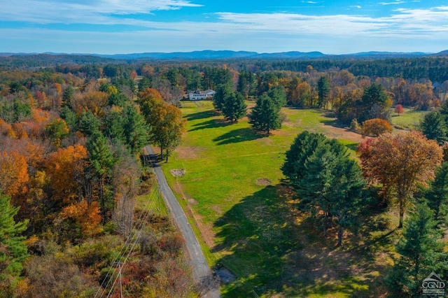 aerial view featuring a mountain view