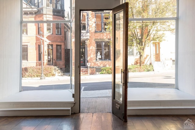 entryway featuring hardwood / wood-style flooring