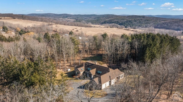 aerial view featuring a mountain view