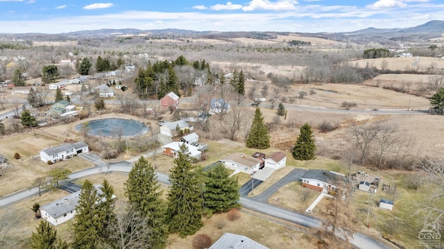 bird's eye view featuring a mountain view