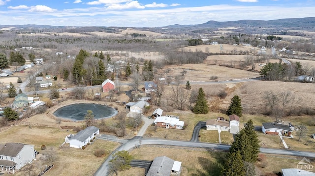 drone / aerial view with a mountain view