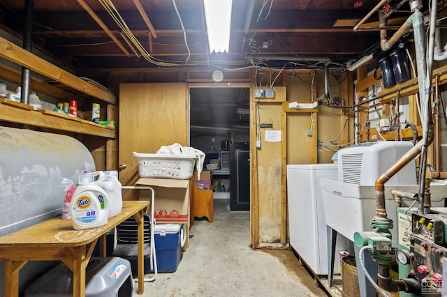 view of unfinished basement