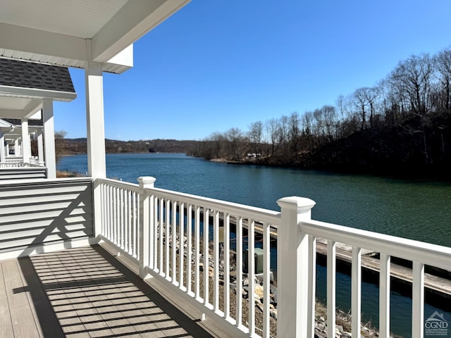 balcony with a water view