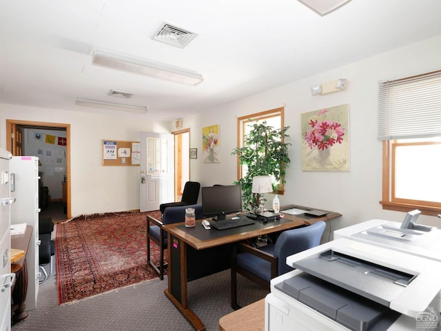 view of carpeted office