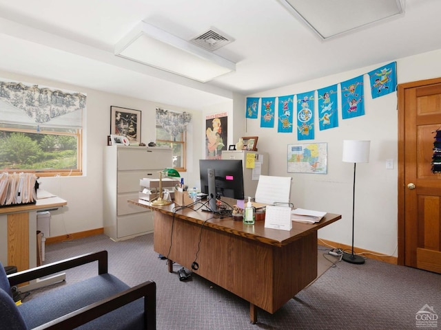 view of carpeted office