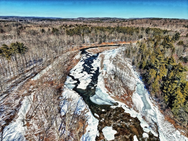 bird's eye view featuring a view of trees