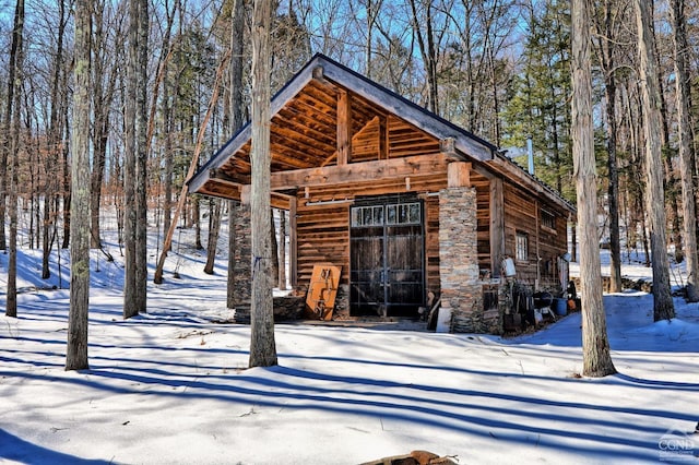 view of snow covered structure