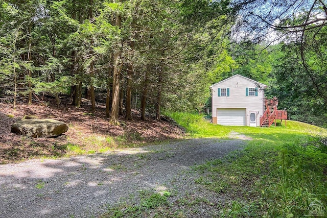 exterior space featuring a garage