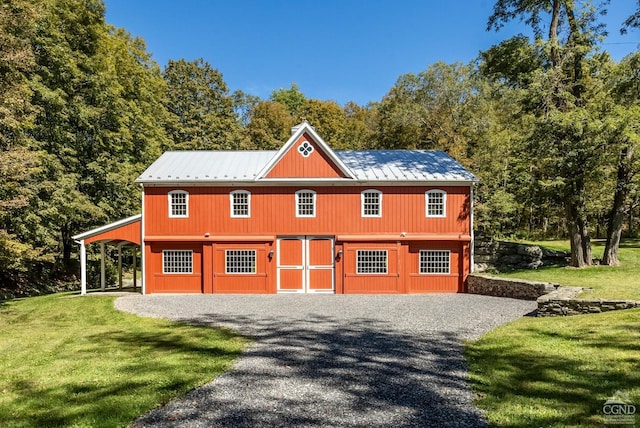 view of property exterior featuring a yard