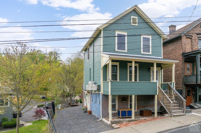 view of front of home with covered porch