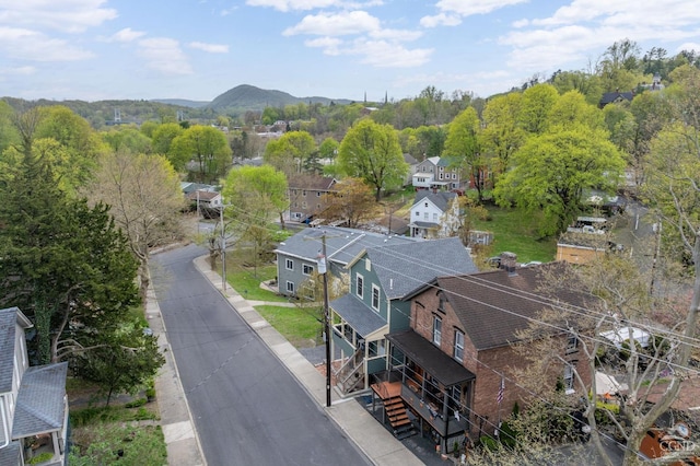 bird's eye view with a mountain view and a residential view