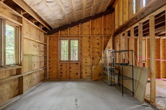 misc room featuring vaulted ceiling