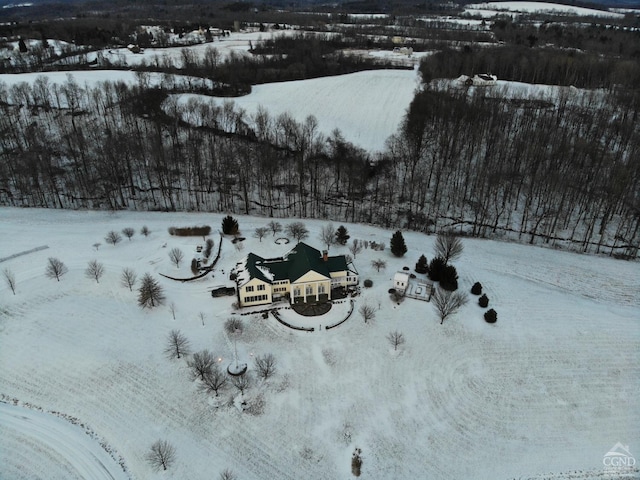 view of snowy aerial view