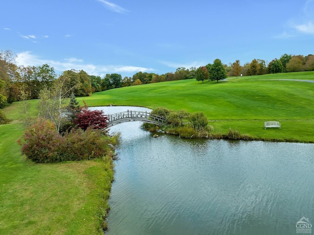 exterior space featuring view of golf course