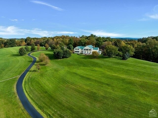 aerial view featuring a forest view